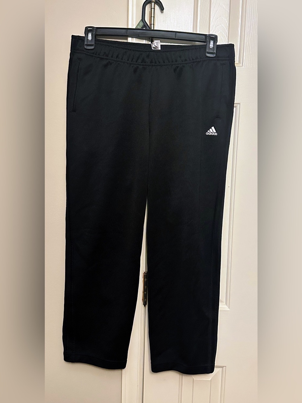 Women’s adidas Black Track Tearaway Pants with White Logo